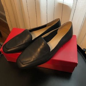 Black leather flats/loafers, 7.5, Enzo Angiolini